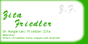 zita friedler business card